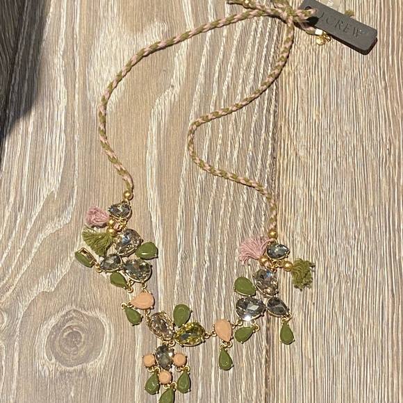 NWT J Crew Crystal Necklace w/ tassels - Picture 2 of 5